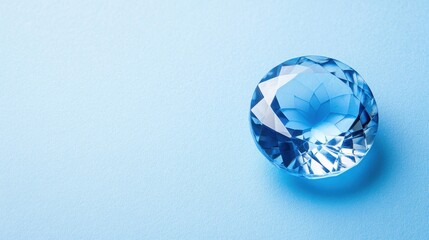 Fototapeta premium A flawless aquamarine gemstone on a gradient aqua-colored background.