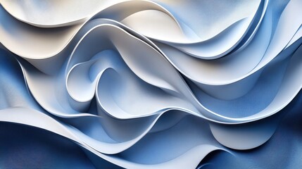 A gradient blue background with minimalist white wave patterns for a clean and modern decorative style