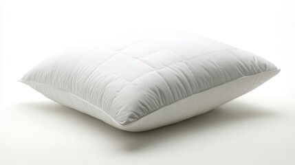 Soft White Pillow on a Bright White Background