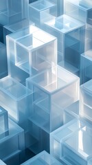 Obraz premium digital technology blue and white glass geometric abstract poster background