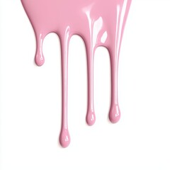 Glossy Pink Liquid Dripping Gracefully with Isolated Background Texture