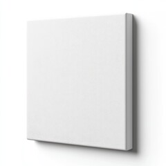 Plain White Canvas with Clean Edges Isolated on White Background for Art Projects