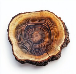A detailed close up of a tree stump revealing the annual rings of a tree