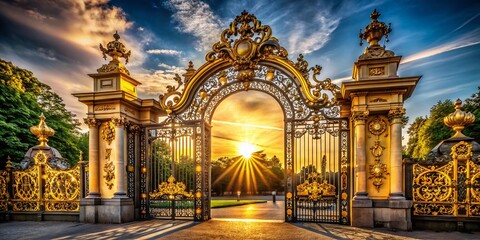 Obraz premium Heavenly Gate: Light Illuminates Paradise Entrance - Architectural Stock Photo