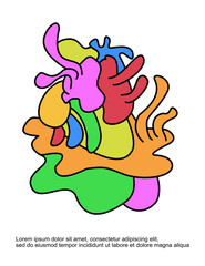 Colorful liquid abstract design for book cover, social media flyer, poster or room decoration 