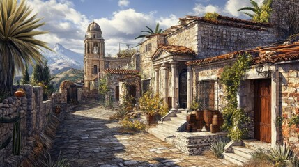 Fototapeta premium Vibrant Cultural Festival in Historic Outdoor Setting