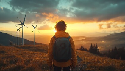 Ecowarrior taking action against climate change, renewable energy advocacy, sustainable lifestyle choices, nature conservation, visually stunning, highresolution concept