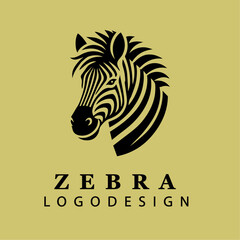 "Modern Zebra Logo Icon with Black and White Striped Pattern for Branding and Wildlife-Themed Businesses in Vector Art Style"
