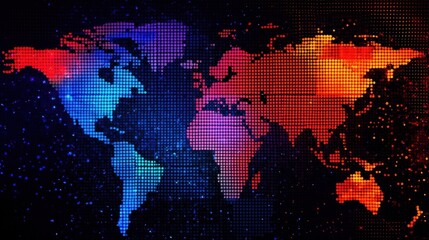 Obraz premium Abstract global technology background. Points composed like world map. Digital innovation concept for your design.