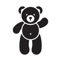 Romantic Valentine teddy bear holding a heart-shaped gift - Teddy Bear silhouette - Teddy Bear vector - Teddy Bear illustration - valentine silhouette - love silhouette
