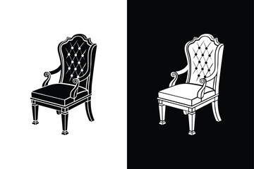 Hill house chair icon vector on White Background ,Vector Art Illustration on white background.