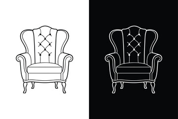 Armchair chair icon vector on White Background ,Vector Art Illustration on white background.