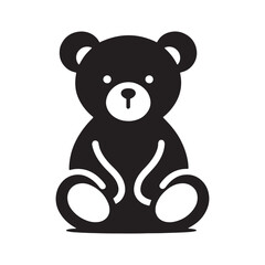 Obraz premium Loveable Valentine teddy bear with a heart-shaped embrace - Teddy Bear silhouette - Teddy Bear vector - Teddy Bear illustration - valentine silhouette - love silhouette 