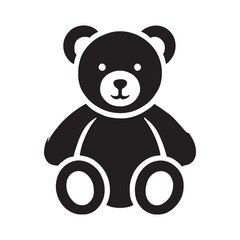 Cute Valentine teddy bear with a love-filled gift - Teddy Bear silhouette - Teddy Bear vector - Teddy Bear illustration - valentine silhouette - love silhouette
