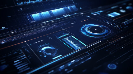 Fototapeta premium Abstract Futuristic Digital Data Visualization Interface
