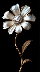Platinum 3d metal daisy poster background