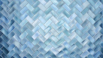 Blue tiles, chevron pattern herringbone tile floor or wall background