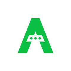 the logo is pictogram letter A and chat. Unique and elegant.