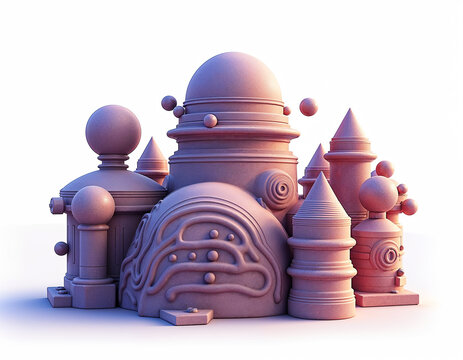Terraforming Atmospheric Processor 3D Model with Weather Control Systems on White Background