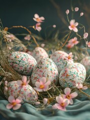 easter egg arrangement decoration, Generative AI