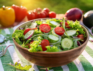 Generated image　サラダボウル　アウトドア