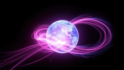 Obraz premium background with glowing sphere