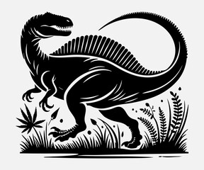 Dinosaur Silhouette Vector Illustration