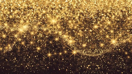 Luxurious Gold Glitter Background with Sparkling Stars