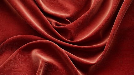 Fototapeta premium Luxurious Draped Scarlet Fabric with Textured Detail