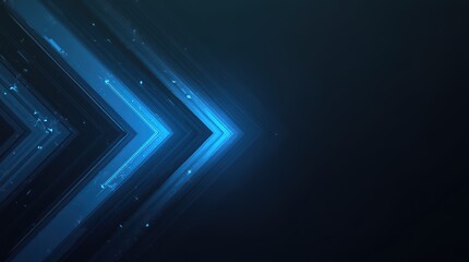 Obraz premium Abstract blue light arrow on geometric design modern style.
