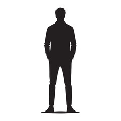 Standing silhouette to enhance your creative projects - standing person vector, standing illustration

