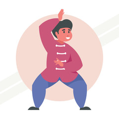 A man practicing wushu representing martial arts and discipline