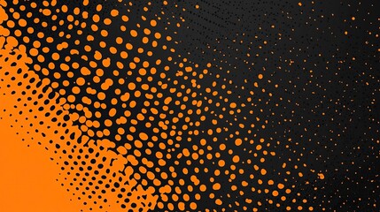 Black and orange vector halftone background with a grainy dots texture, vector illustration, flat design style, retro comic book style, halftones, vector art, vector graphic style, 