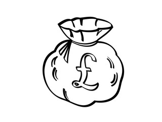 illustration of a money bag with a pound sign