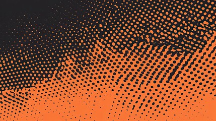 Black and orange vector halftone background with a grainy dots texture, vector illustration, flat design style, retro comic book style, halftones, vector art, vector graphic style, 