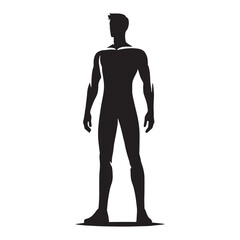 Unique standing person silhouette for expressive designs - standing person vector, standing illustration
