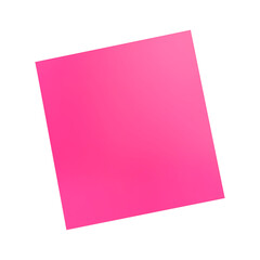 Blank pink sticky note for reminders isolated against a white or transparent background, sticky post it note png image