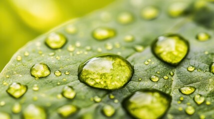 Dew Drops on a Leaf