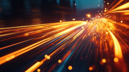 High-tech light trails creating a futuristic flow