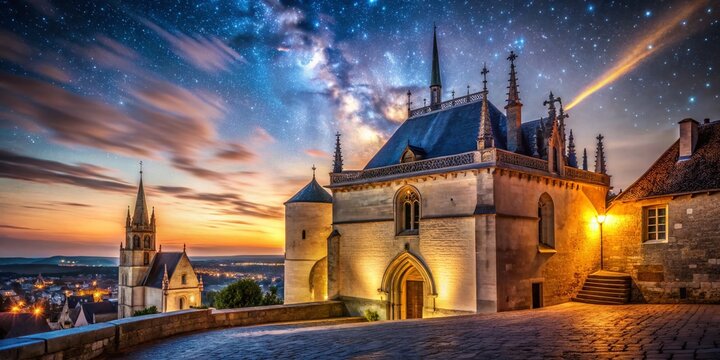 Long Exposure: Chapelle Saint Hubert, Amboise, Loire Valley, France, Night Photography, Mystical Atmosphere