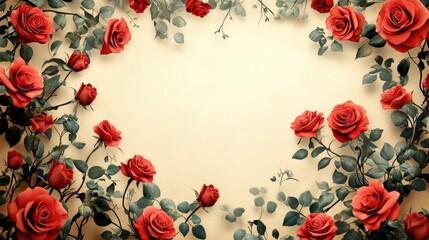 Vintage rose flower background for valentine's day design or romantic greeting card