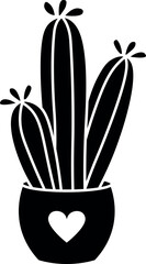 Flat isolated cactus in a pot. Cartoon cactus illustration vector.