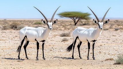 Antelopes in desert habitat