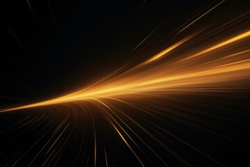 Radiant golden beams of light streak diagonally across a deep black background, creating a dynamic contrast