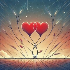 Two red straight black line