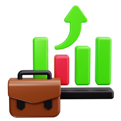 Fototapeta premium Portfolio Growth 3d render icons