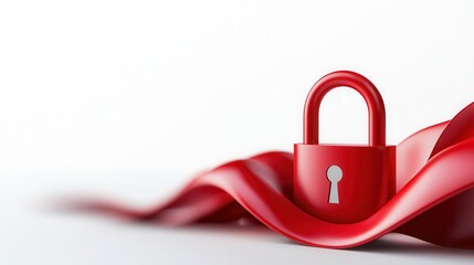Sleek padlock icon on a white background symbolizes security and protection, perfect for professional themes in digital safety