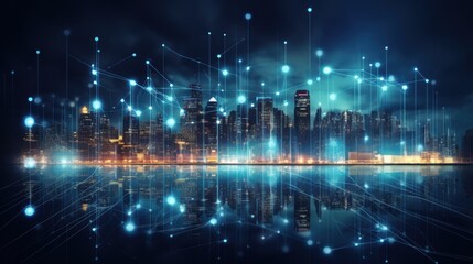 Fototapeta premium 5G, 6G, Big data wireless network, high speed internet, cloud computing or connect diagram technology, Data storage, service, synchronize, online, financial, Connectivity global, smart city, Gen AI