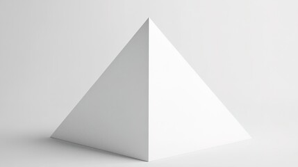 Fototapeta premium 3D render of a pyramid, white background, white paper texture, simple minimalist design