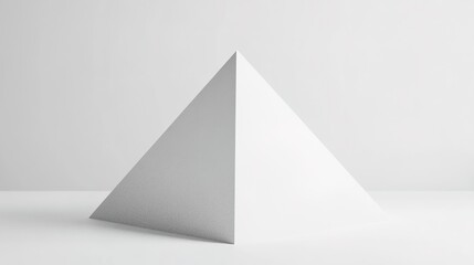 3D render of a pyramid, white background, white paper texture, simple minimalist design